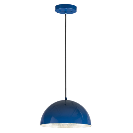 ET2 Hemisphere 1-Light 14" Wide Gloss Navy / Aluminum Pendant Light E24902-GNAL